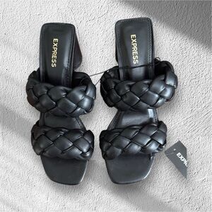 Express Women's Black Braided Heels